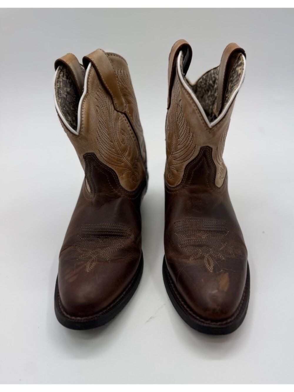 Laredo Tori Western Cowboy Boots Size 8.5 With Embroidered Design Pull-On Tabs D - Picture 2 of 14